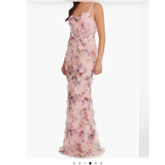 Dress the population Giovanni ruffled Maxi dress blush multi XXL - Picture 2 of 13